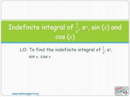 Maths IBAA – 5.101 Indefinite integral of 1/x, eˣ, sin (x) and cos (x)